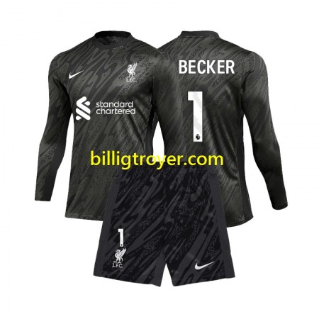 Billige Fotballdrakter Liverpool Alisson Becker 1 Keeper Barn Hjemmedraktsett 2024/25 Langermet